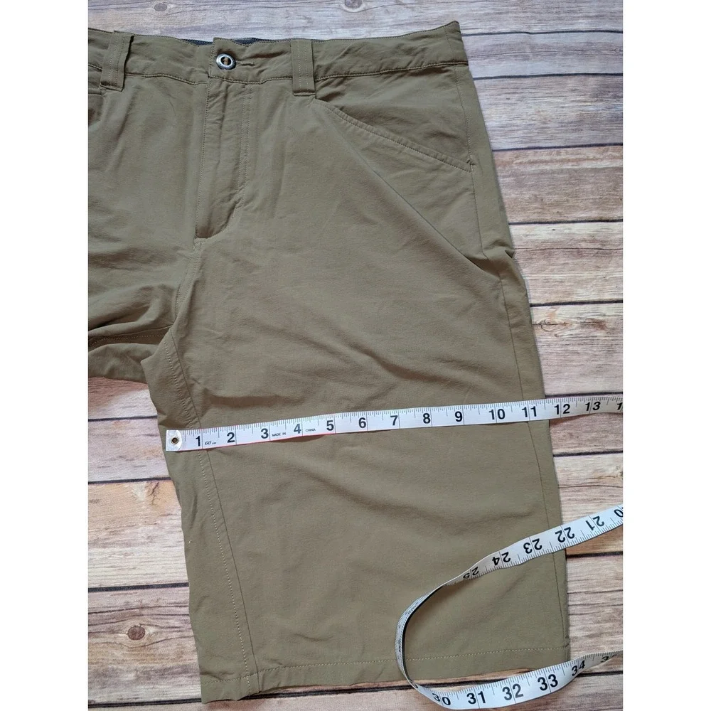 Patagonia Quandary Hiking Shorts Mens 34 Nylon Elastane Khaki Green 10in Inseam